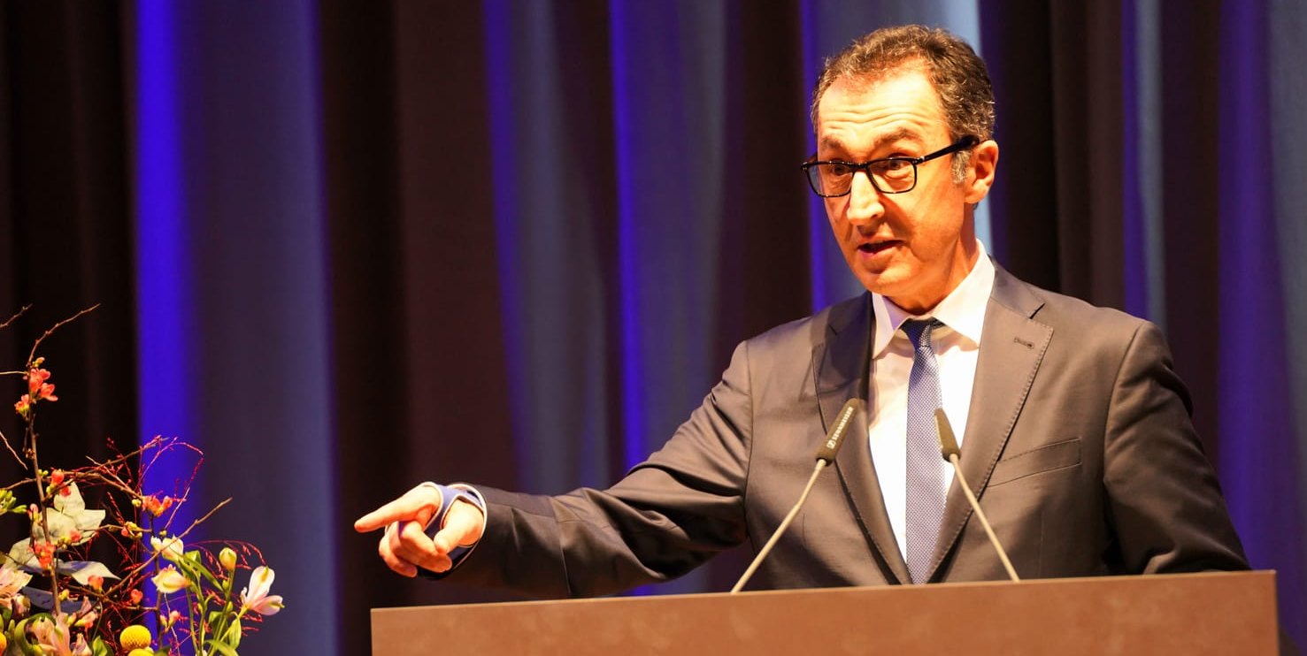Bundes-Agrarminister Cem Özdemir bei seinem Auftritt in Böblingen.