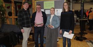 Peter Komhard, Markus Kürschner, Anna Schumacher und Ronja Schmors (von links) präsentierten die neueste Goldberg-Umfrage.