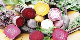 Rote Beete in verschiedenen Sorten.