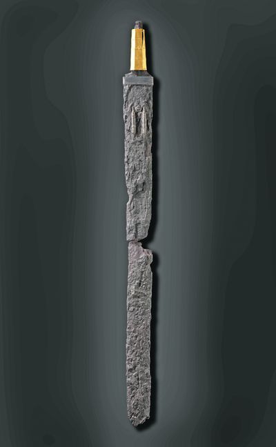 Die Sindelfinger Goldgriffspatha um 500 nach Christus. Bild: Hendrik Zwietasch, Landesmuseum Württemberg