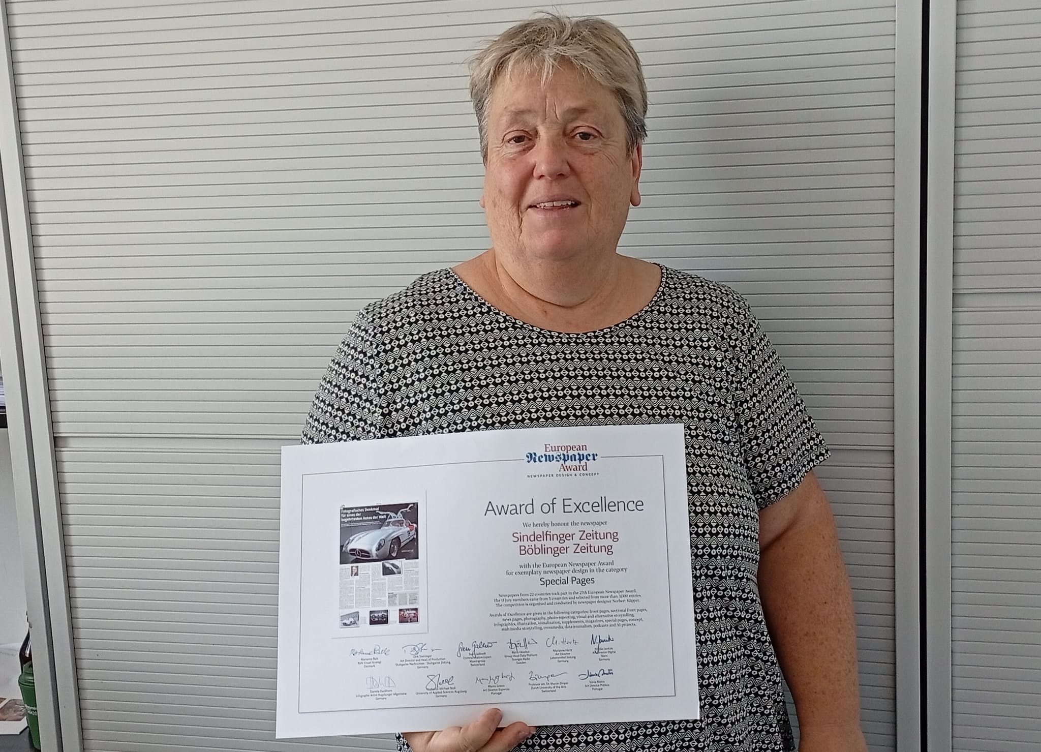 Barbara Wloka mit dem Award of Excellence.