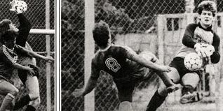 Nach einem Vorbereitungsspiel gegen den Zweitliga-Topklub Darmstadt 98 steht in der Zeitung: "Der überragende Aidlinger Torhüter Bernd Petzsche war Endstation für 98er-Torjäger Labbadia (Bild links) und danach für Trares (Nr. 8)."