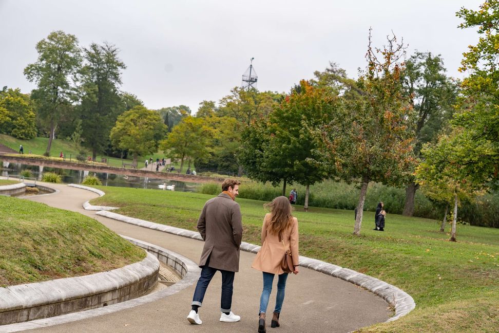 Der Höhenpark Killesberg mit dem markanten Aussichtsturm.