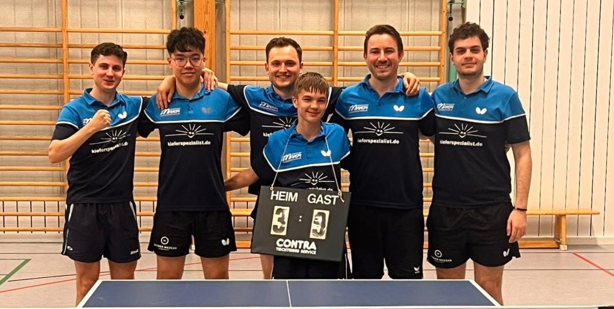 Meister in der Bezirksklasse: Danijel Domuz, Alan Wu, Christoph Herrmann, Elias Geiger, Christoph Henle, Mihail Stojanoski (von links).