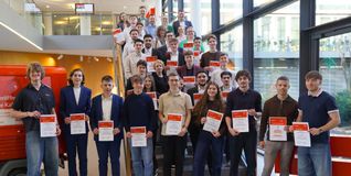 Gemeinsames Gruppenbild bei der Kreissparkasse Böblingen.