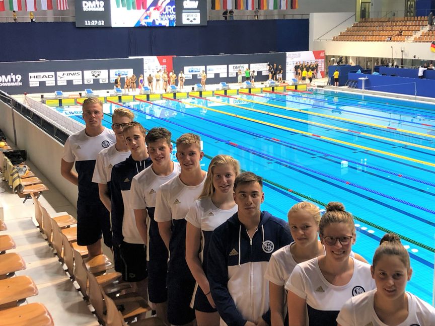 Marit Biehal, Mette Biehal, Marian Plöger, Patrik Perez, Annika Huber, Marek Jahn, Marc Sauer, Marvin Dahler, Marc Nüter, Christian Huber (von vorne)