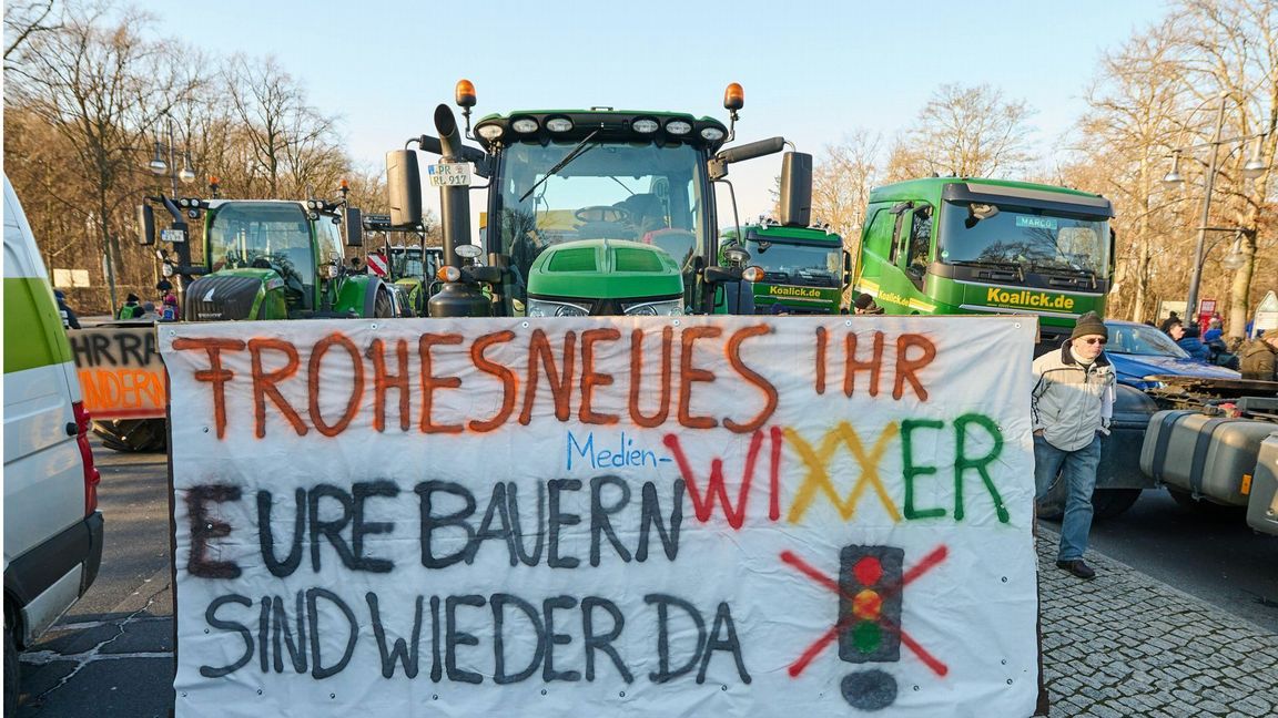 Bauernprotest in Berlin. Foto: epd/Christian Ditsch