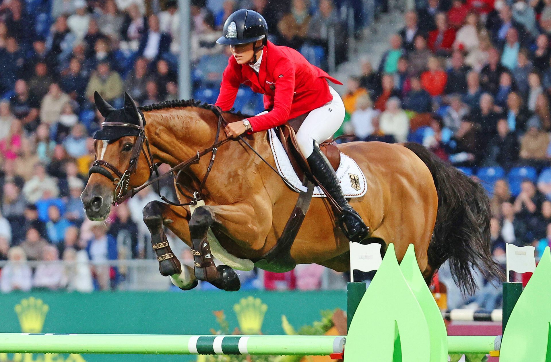 Springreiterin Jana Wargers ist mit Wallach Limbridge auch eine Kandidatin für Paris 2024.