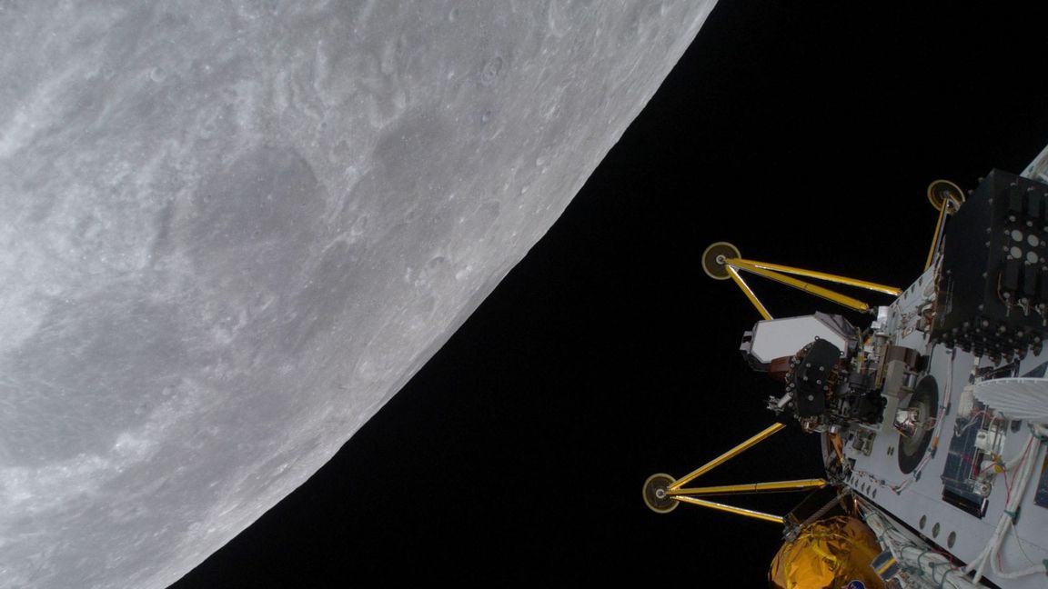 Die US-Raumsonde „Athena“ im Anflug auf den Mond.