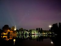 Polarlicht über dem Sindelfinger Klostersee.