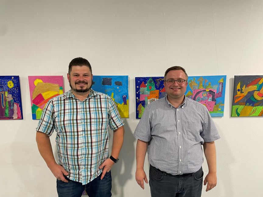 Daniel Wolkober und Fabian Strauch von der Stadtkapelle Böblingen.    Bild: Staber