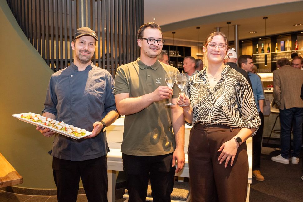 Das neue Team im Golfrestaurant am Schaichhof: Küchenchef Mathias Rakus, Restaurantleiter Patrick Gärtner und seine Stellvertreterin Franziska Peres.