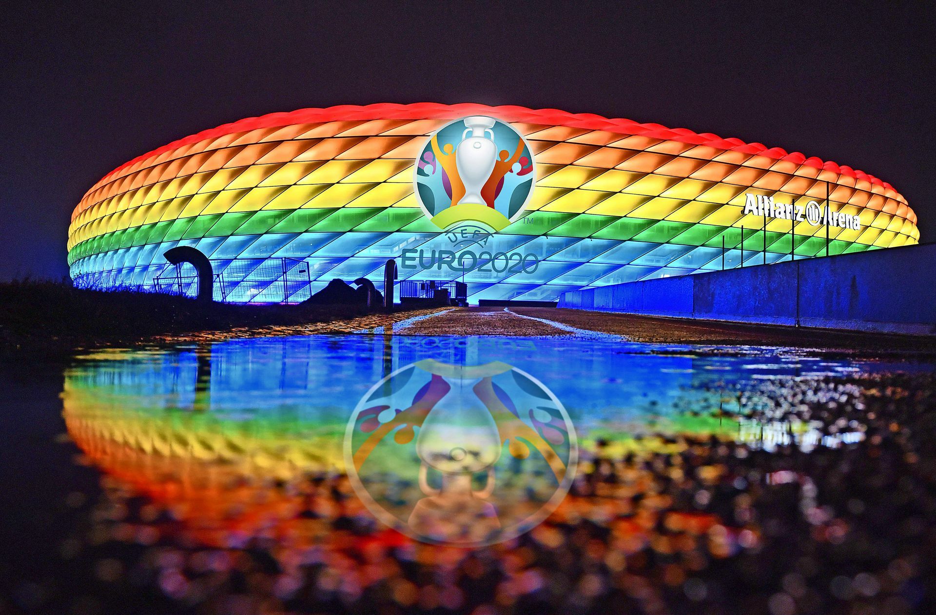 In welchen Farben leuchtet die Münchner Arena beim Spiel gegen Ungarn?
 Foto: imago/Sven Simon