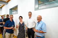 Heinz Richter (Tanzsport), Barbara Erath, Jürgen Kohler und Helmut Wolf (alle Leichtathletik, von links).    Bild: Dettenmeyer