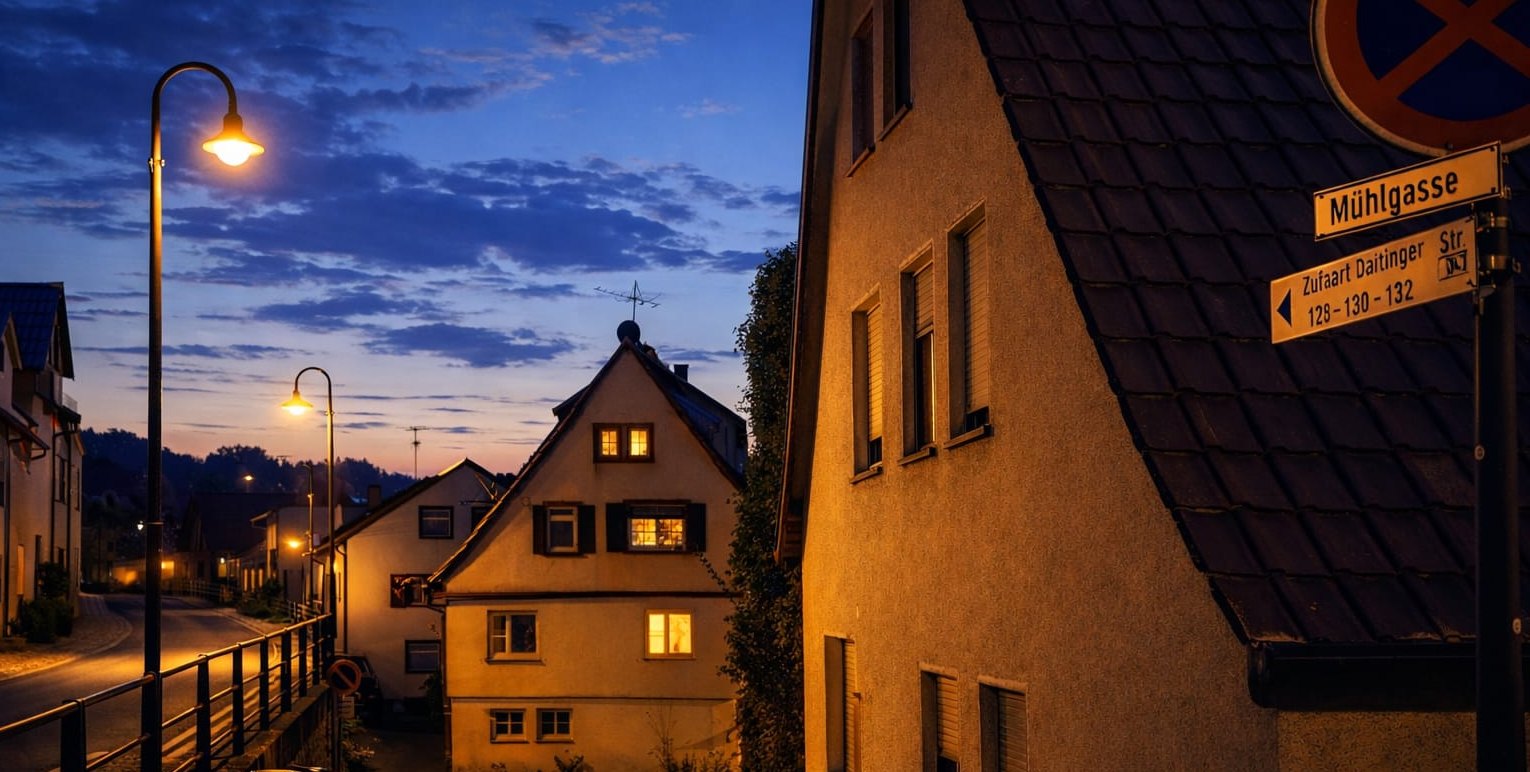 In der Gesamtgemeinde Grafenau wurde, wie hier auch in der Mühlgasse in Döffingen, die Straßenbeleuchtung auf LED umgestellt.