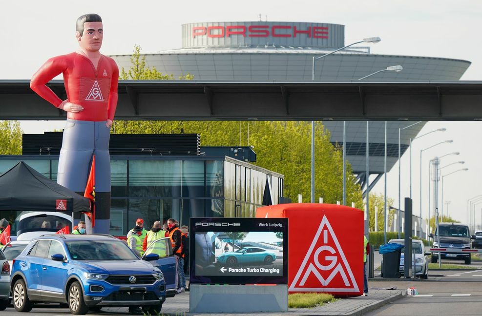Auch im Leipziger Porsche-Werk gab es schon mehrere Ganztagessstreiks. Foto: IG Metall/Peter Endig
