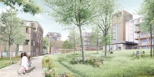 So könnte der Eingang des künftigen Quartiers auf dem Krankenhaus-Areal aussehen.