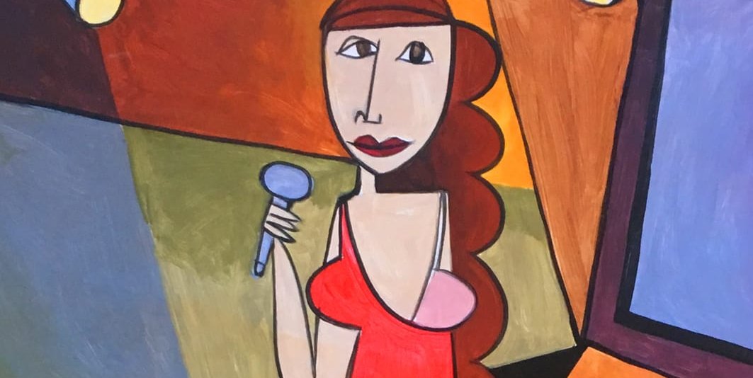 Die "Lady in Red" (Detail) von Jim Avignon gehört zur Ausstellung "High 5 - Best of Schacher".