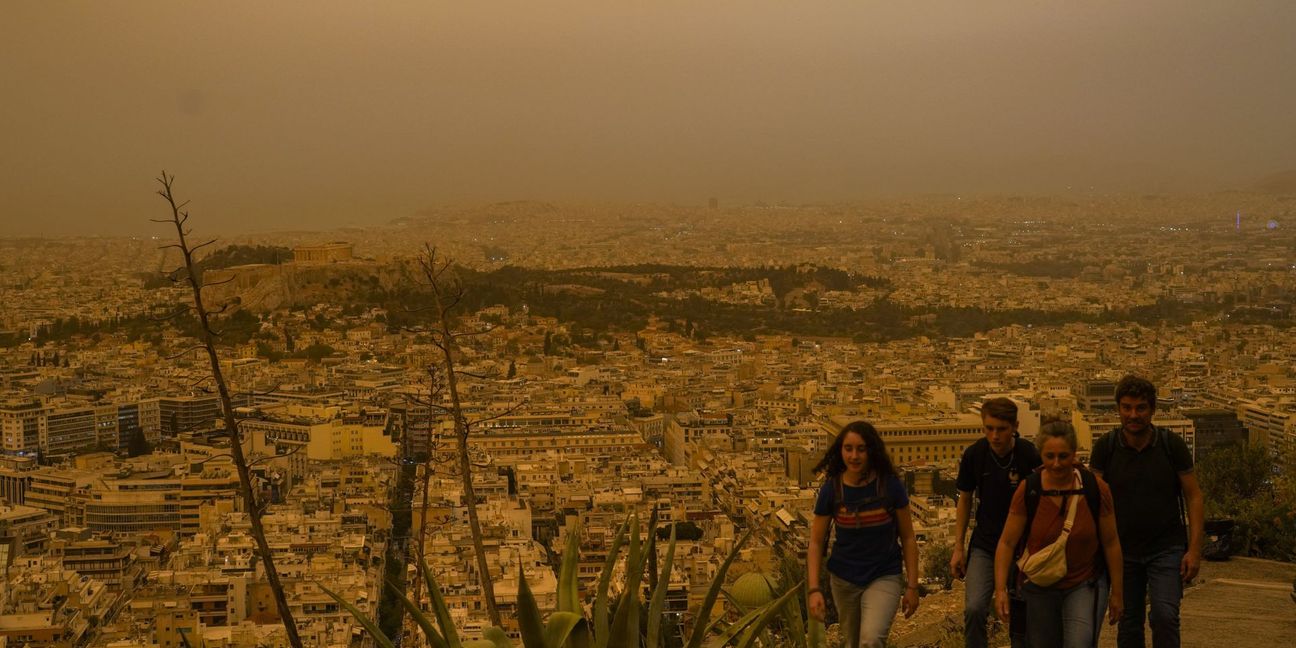 Erwarte uns so viel Saharastaub wie hier am 23. April  in Athen?