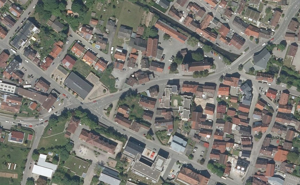 Das Dagersheimer Gassenquartier 2020.                       Bild: Landesamt für Geoinformation und Landentwicklung (LGL)