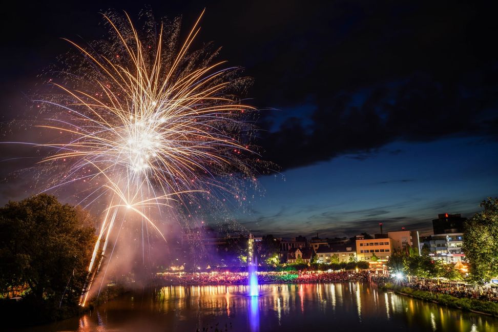 Feuerwerk bei Schlemmen am See am Mittwochabend