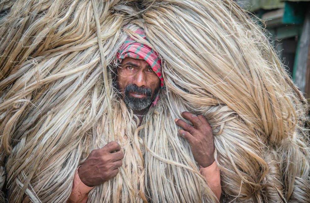 Jute: eben noch auf einem Markt in Bangladesch...