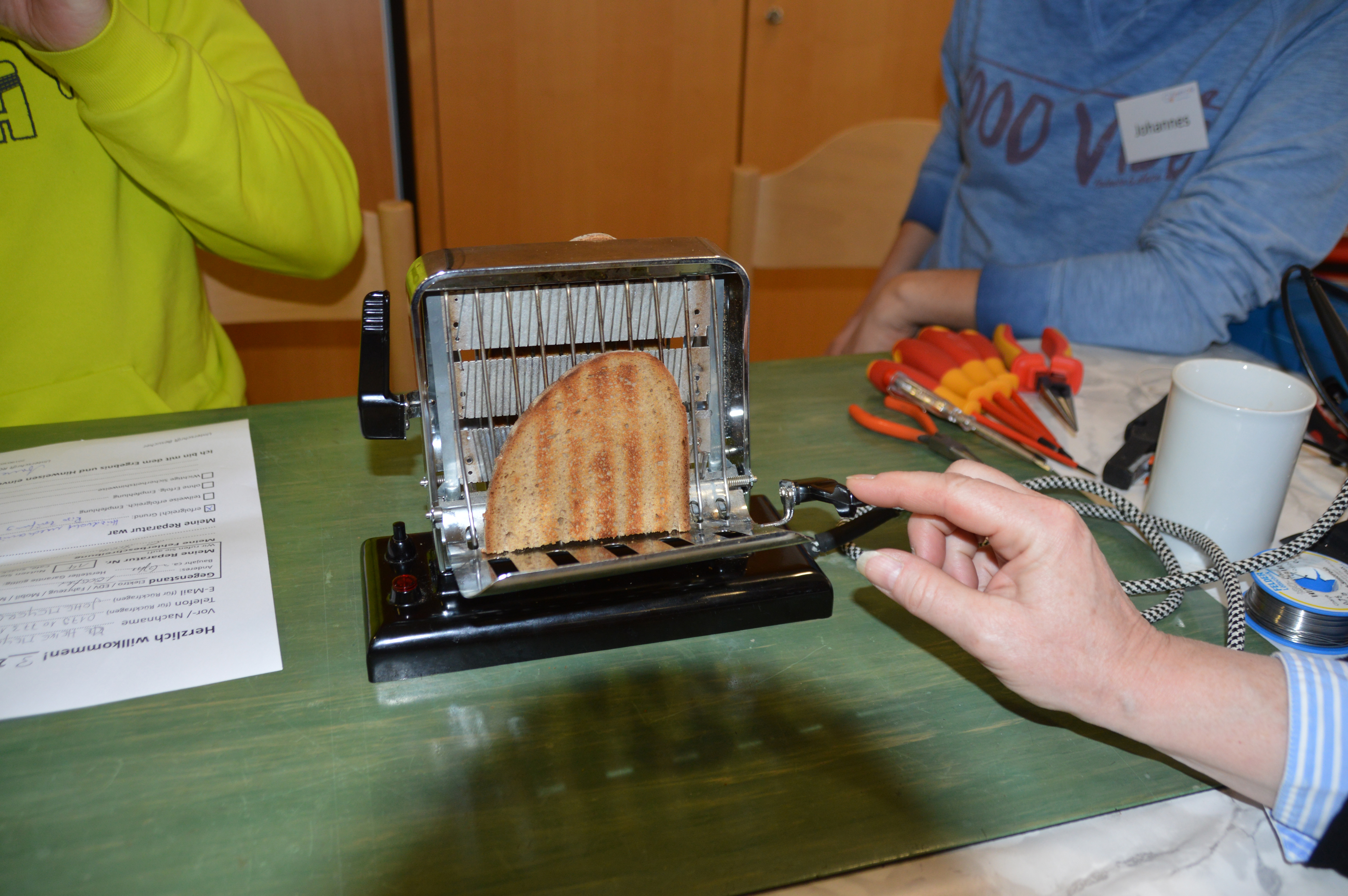 Die Reparatur hat sich gelohnt: Frisch getoastetes Brot.