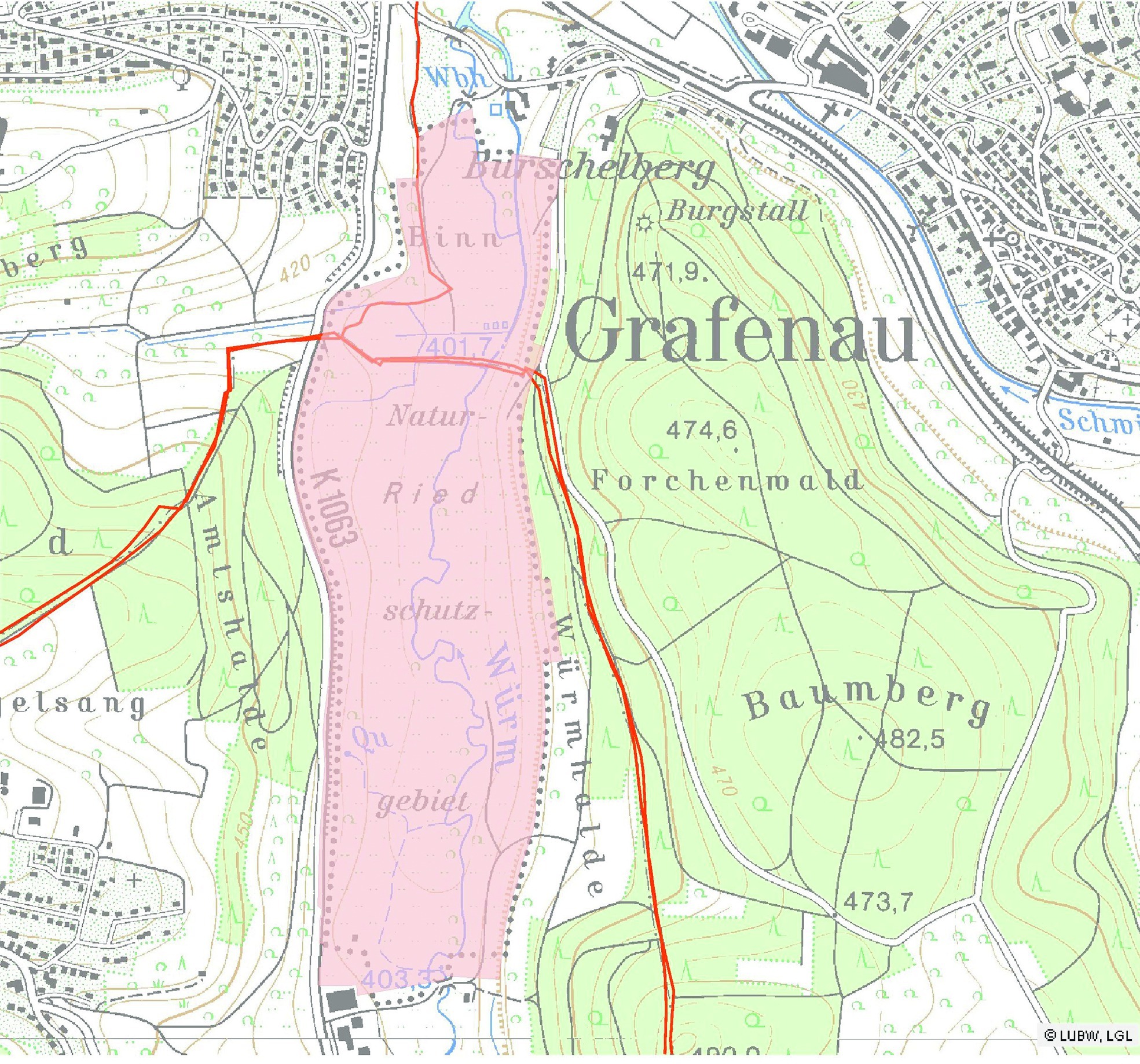 Das Naturschutzgebiet Kasparsbrunnen-Ried-Binn. Bild: LUBW, LGL/Landkreis BB