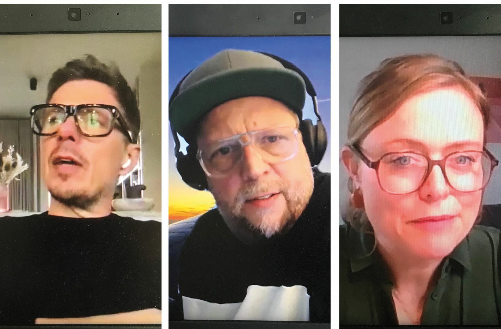 Interviews 2021. Michi Beck in Berlin, Smudo in Baden-Baden und Redakteurin Anja Wasserbäch in Stuttgart. Foto: Screenshot