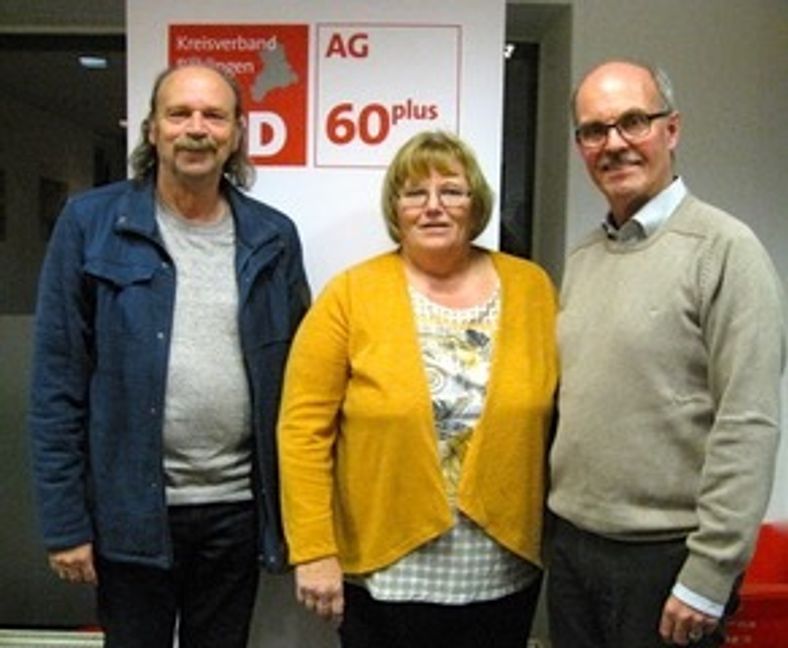 Der Vorstand der SPD--Kreissenioren Jürgen Grahl, Ute May , Wolfgang Ebsen (von links).