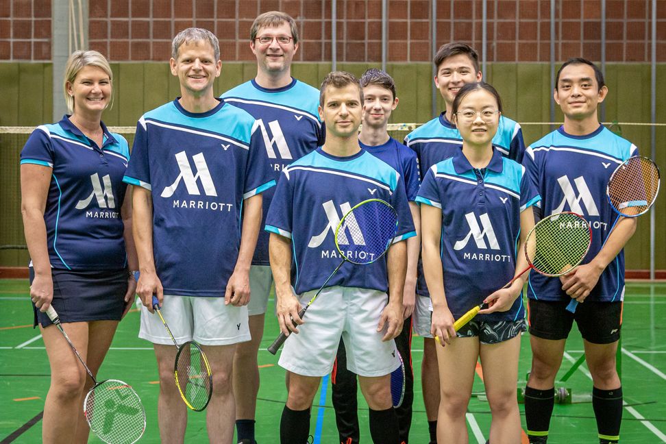 Das Erfolgsteam: : Andrea Schäfer, Henrik Köhler, Björn Mahr, Daniel Firl, Otto Kaltenbach, Sebastian Proffen, Li Zheng und Haosu Wang (von links). Nicht auf dem Bild ist Can Barut, der an diesem zweiten Spieltag ebenfalls seinen Einstand gab.