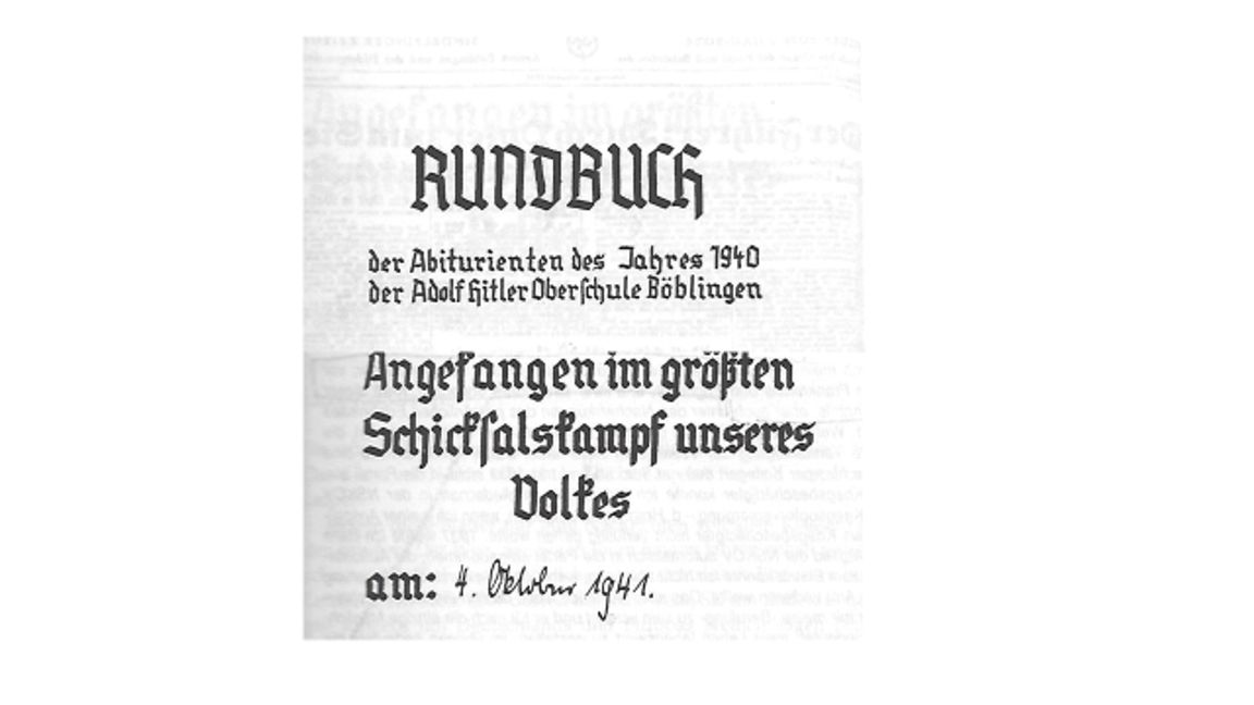 Am 4. Oktober 1941 treffen sich die ehemaligen Klassenkameraden: Das ist die Geburtsstunde des Rundbuchs.