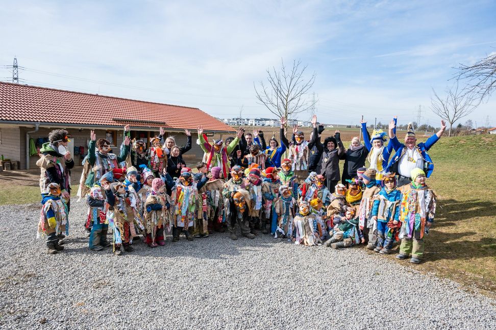 Fasnetsstimmung beim Ehninger Waldkindergarten. Bild: Nüßle