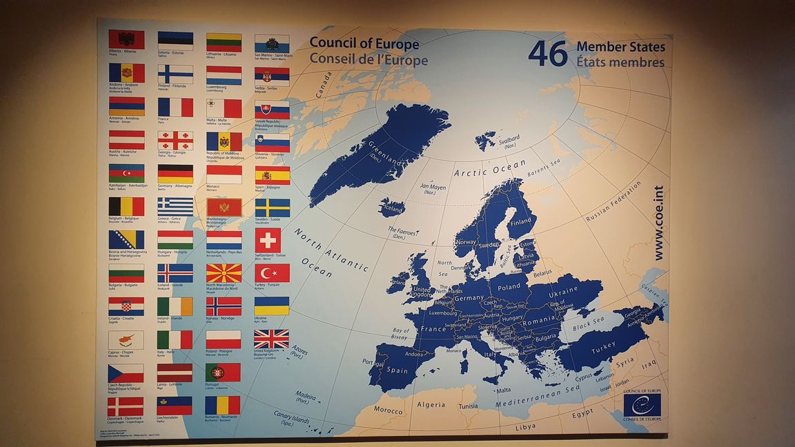 Auf einen Blick die 46 Staaten, die zum Europarat gehören.        Bild: Wegner