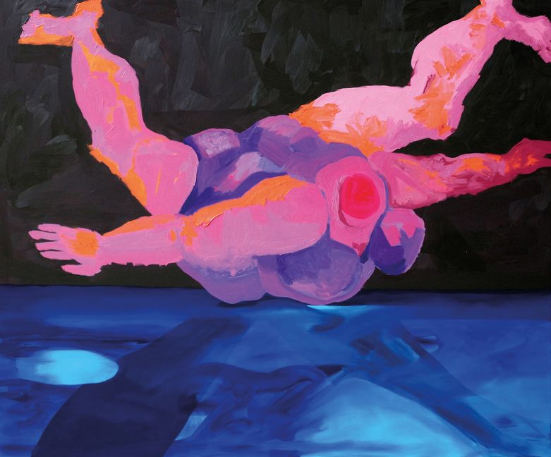 Anna Huxel, Google Earth, 2016, Öl auf Leinwand, 200 x 240 cm. Reproduktion: z