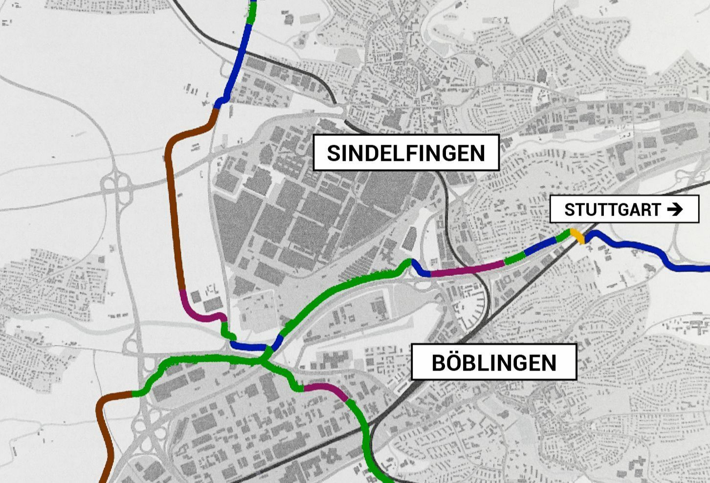 Die Radschnellverbindungen im Kreis Böblingen sollen in den nächsten Jahren ausgebaut werden. Grafik: Teufel
