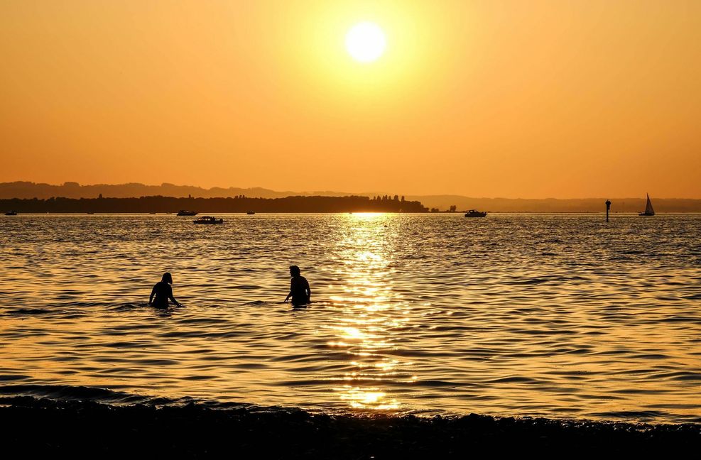 Baden mit fantastischer Aussicht: Der größte deutsche See ist der Bodensee im Dreiländereck von Deutschland, der Schweiz und Österreich.