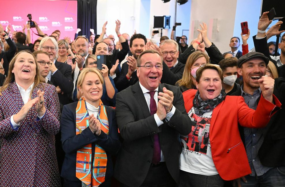 Jubel bei der SPD: In den Fraktionsräumen der Partei im niedersächsischen Landtag war die Freude groß über das Wahlergebnis.