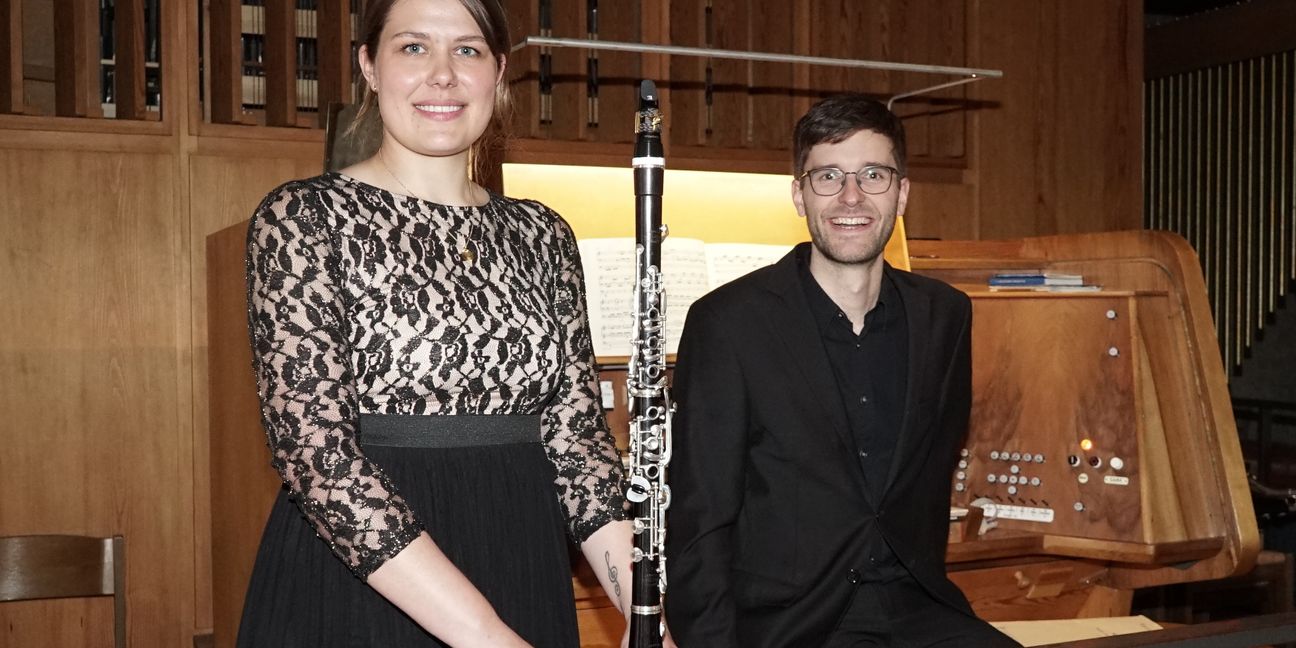 Maria Wunder und Manuell Knoll gaben ihr Debut bei der Orgelreihe in der Martinskirche.     Bild Heiden