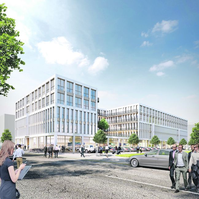 Das Airfield-Office auf dem Flugfeld soll Ende 2018 bezugsfertig sein.