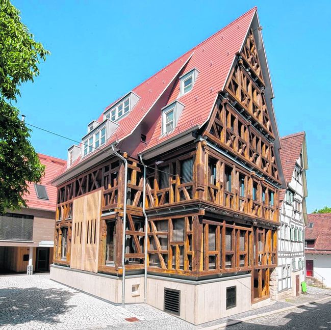 Hintere Gasse 12 in Sindelfingen: Das alte Gebäude war nicht zu erhalten. Das Fachwerk ist Fassade.  Bilder: Frick