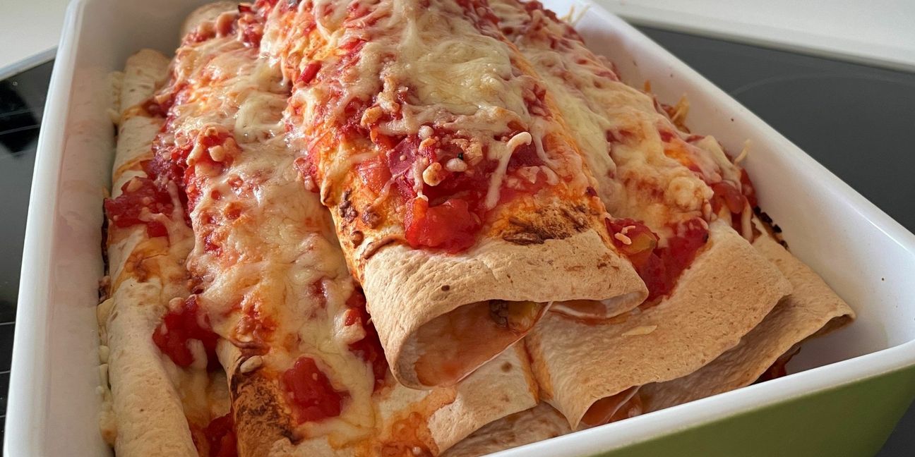 Grundsätzlich sind Enchiladas überbacken, was sie von einem Burrito unterscheidet. Bild: Kalus