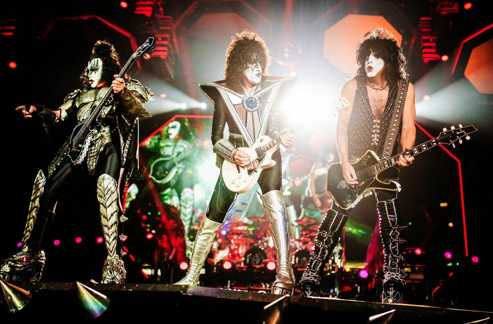 Kiss in Stuttgart: Gene Simmons, Tommy Thayer und Paul Stanley (v. li.)