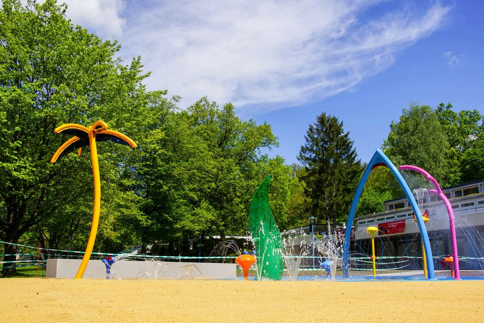 Der neue  Sprühpark im Kinder-Areal.Bilder: Dettenmeyer