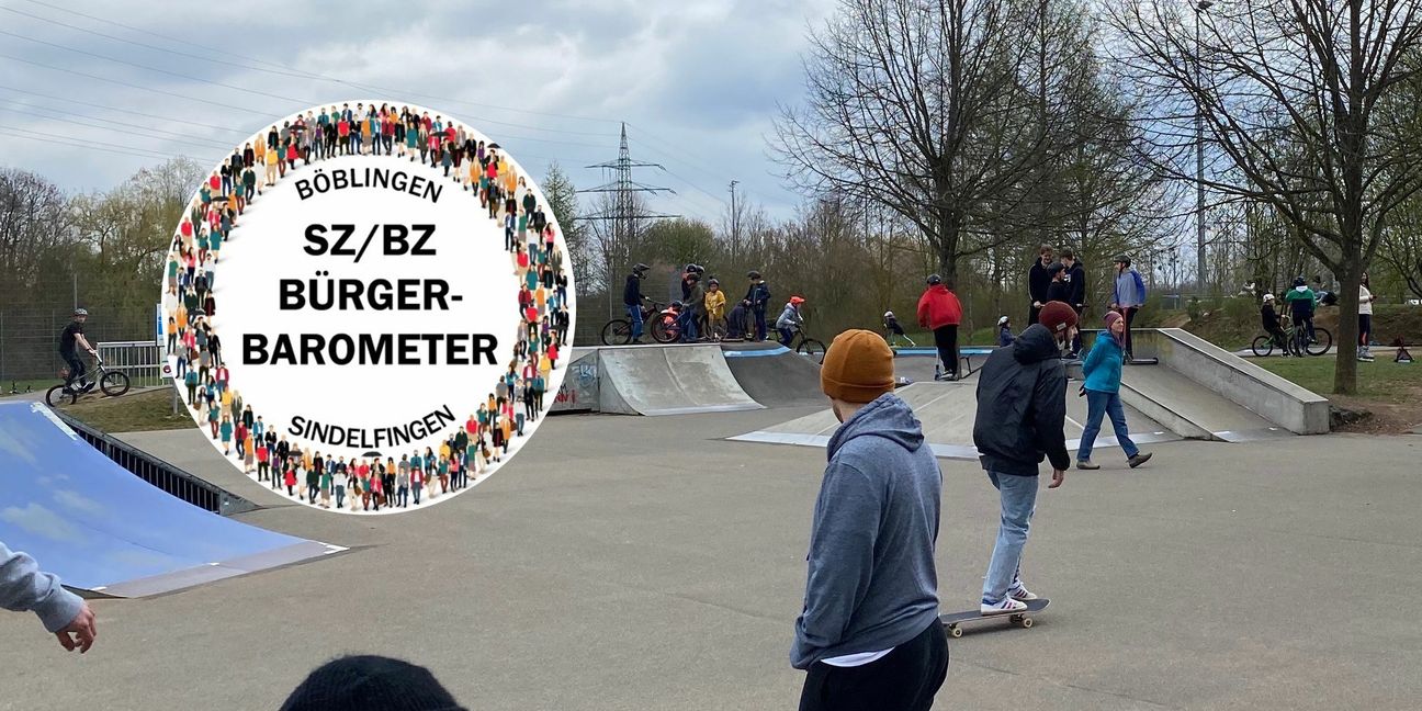 Der Sindelfinger Skatepark ist ein sehr beliebter Treffpunkt für Jugendliche. Für rund 1 Million Euro soll die Anlage erweitert werden. Bild: Wegner/Grafiken: Teufel