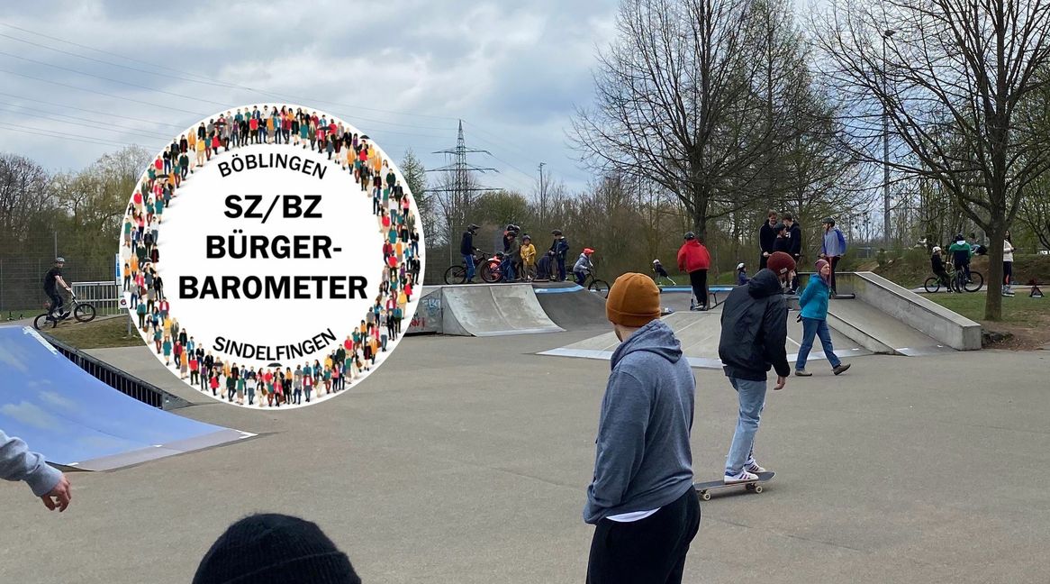 Der Sindelfinger Skatepark ist ein sehr beliebter Treffpunkt für Jugendliche. Für rund 1 Million Euro soll die Anlage erweitert werden. Bild: Wegner/Grafiken: Teufel