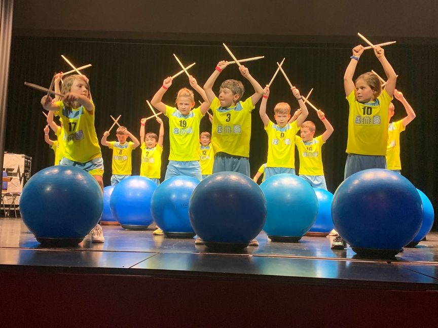 Auch die Jüngsten haten ihren großen Auftritt bei der Geburtstagsfeier der Ehninger Handballer. Bild: Holzapfel