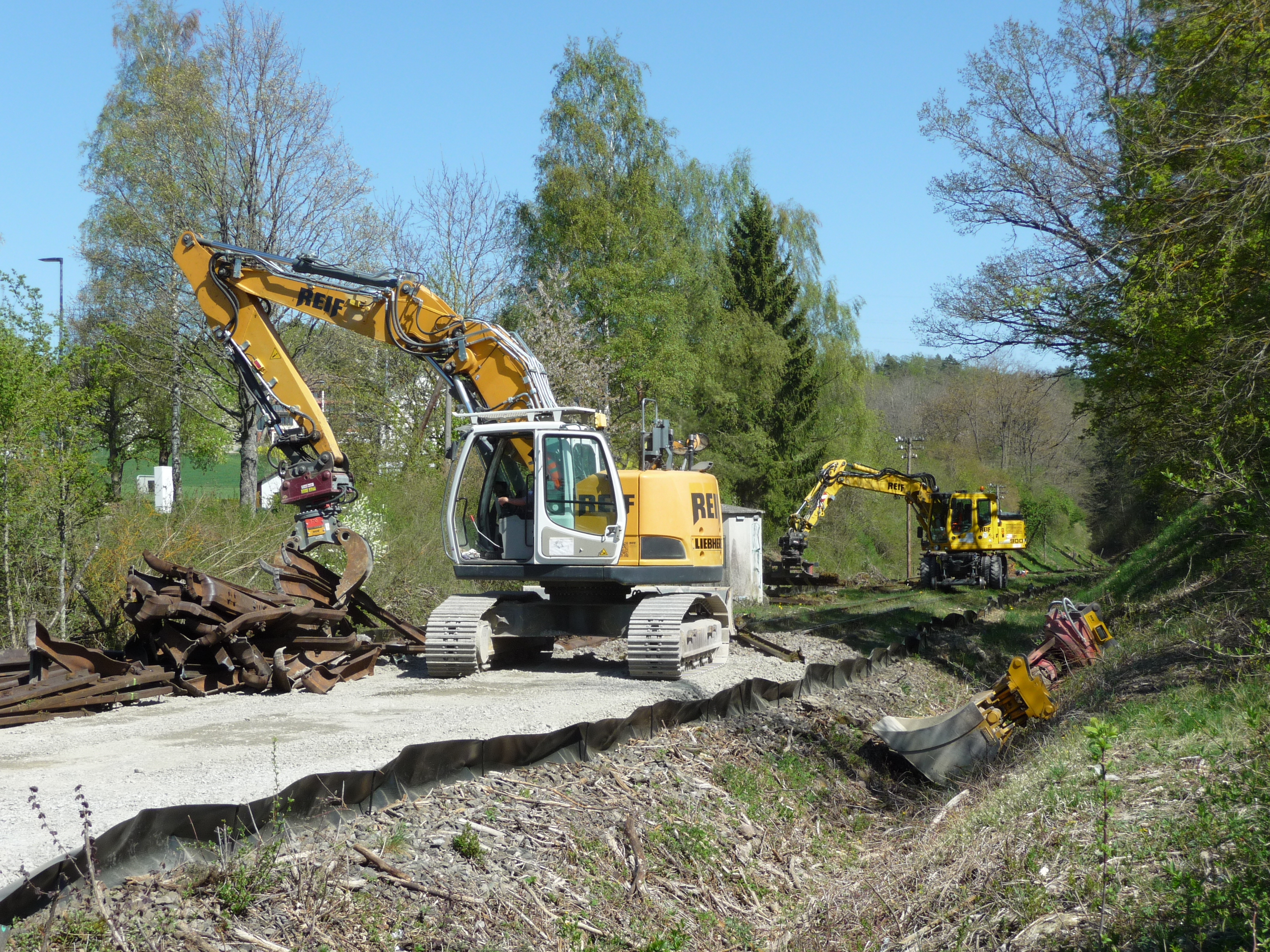 Von Althengstett in Richtung Ostelsheim wurde das Gleis abgebaut.