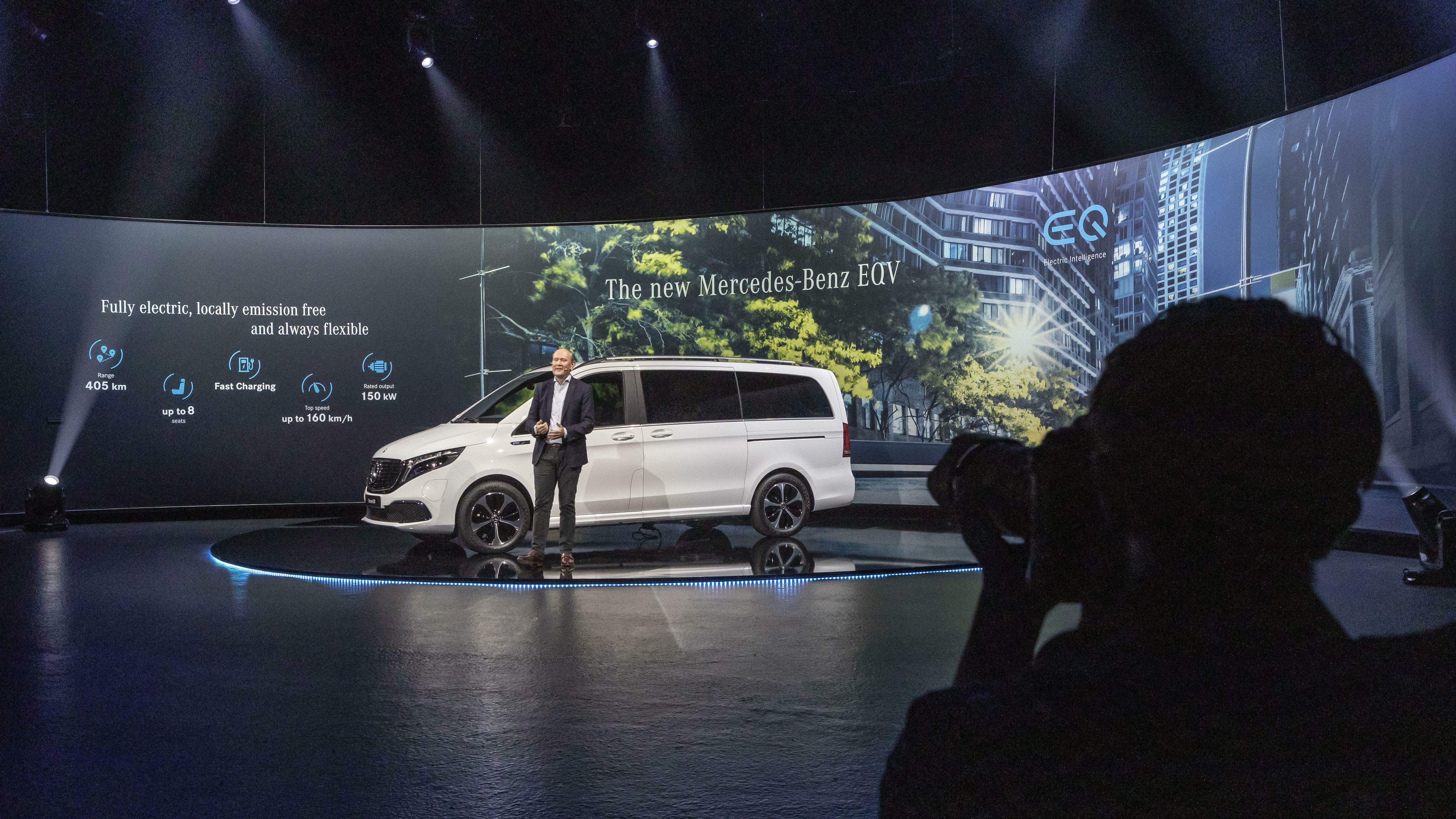 Weltpremiere Mercedes-Benz EQV - Sindelfingen 2019. Im Bild: Marcus Breitschwerdt, Leiter Mercedes-Benz Vans.;Stromverbrauch kombiniert: 27,0 kWh/100 km; CO2-Emissionen kombiniert: 0 g/km*, Angaben vorläufig
World premiere Mercedes-Benz EQV – Sindelfingen 2019. In the picture: Marcus Breitschwerdt, Head of Mercedes-Benz Vans.;combined power consumption: 27.0 kWh/100 km; combined CO2 emissions: 0 g/km*, provisional figures