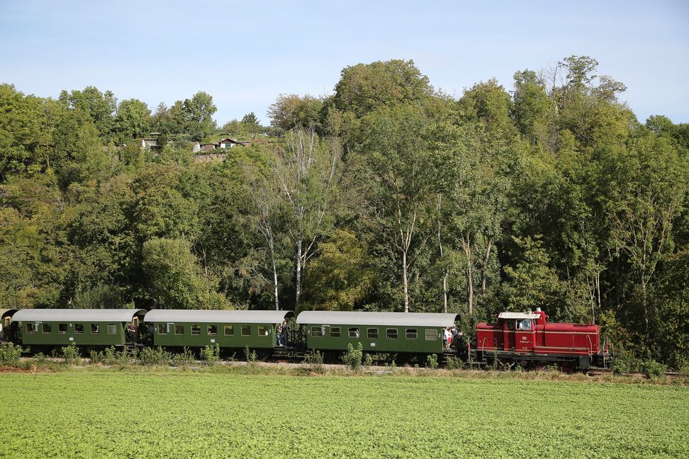 Der Feurige Elias auf der Strecke zwischen Schwieberdingen und Münchingen im Kreis Ludwigsburg. Bild: Rainer Vogler